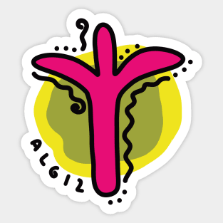 ALGIZ Rune Colorful Doodles Sticker